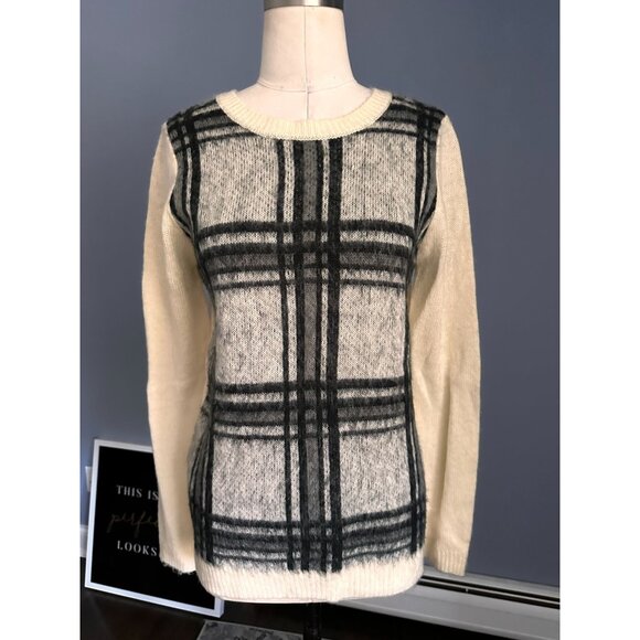 Forever 21 contemporary plaid front design sweater Small - Picture 1 of 3